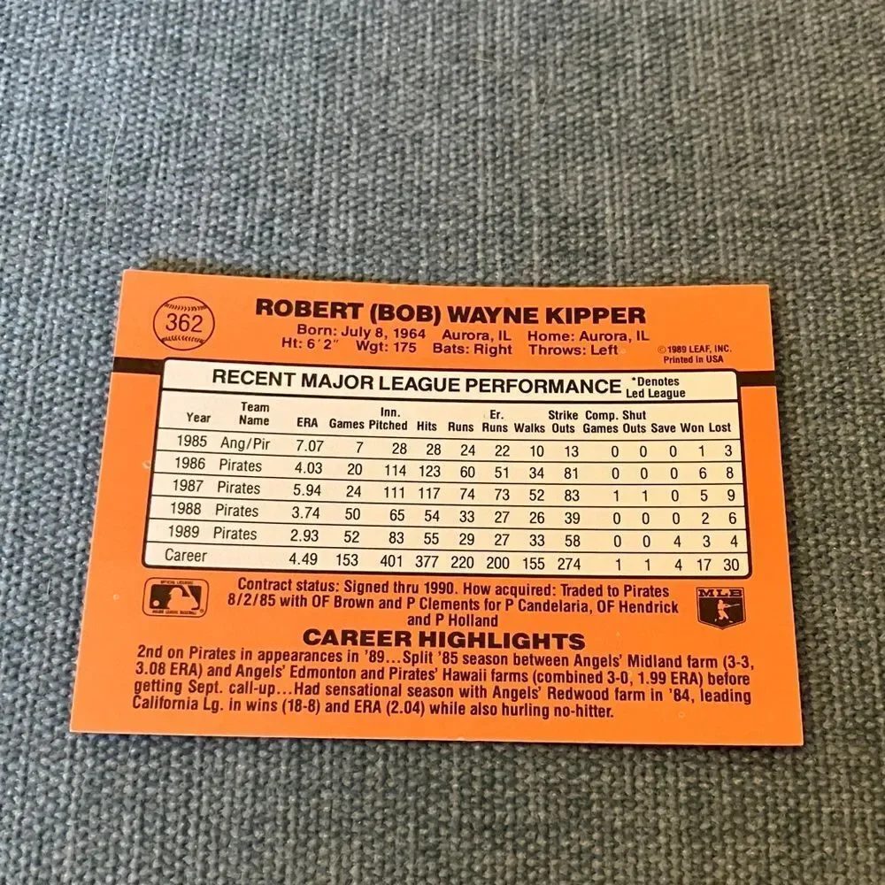 1990 Donruss Pittsburgh Pirates Baseball Card Trading Card